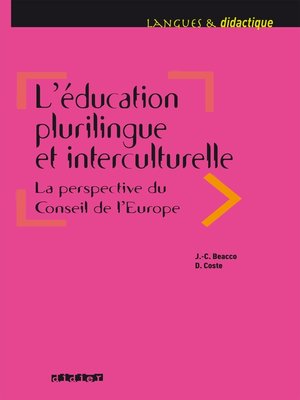 cover image of L'éducation plurilingue et interculturelle. La perspective du Conseil de l'Europe--Ebook